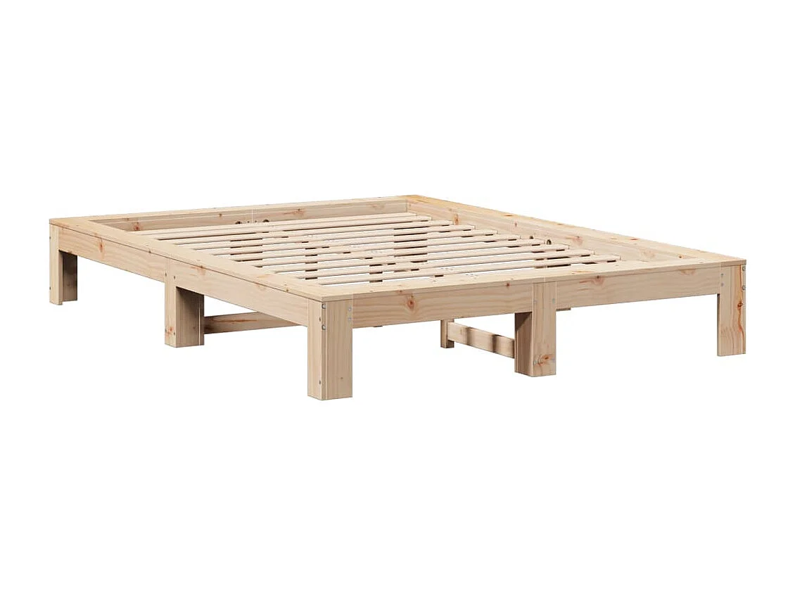 Cadre de lit sans matelas 135x190 cm bois de pin massif