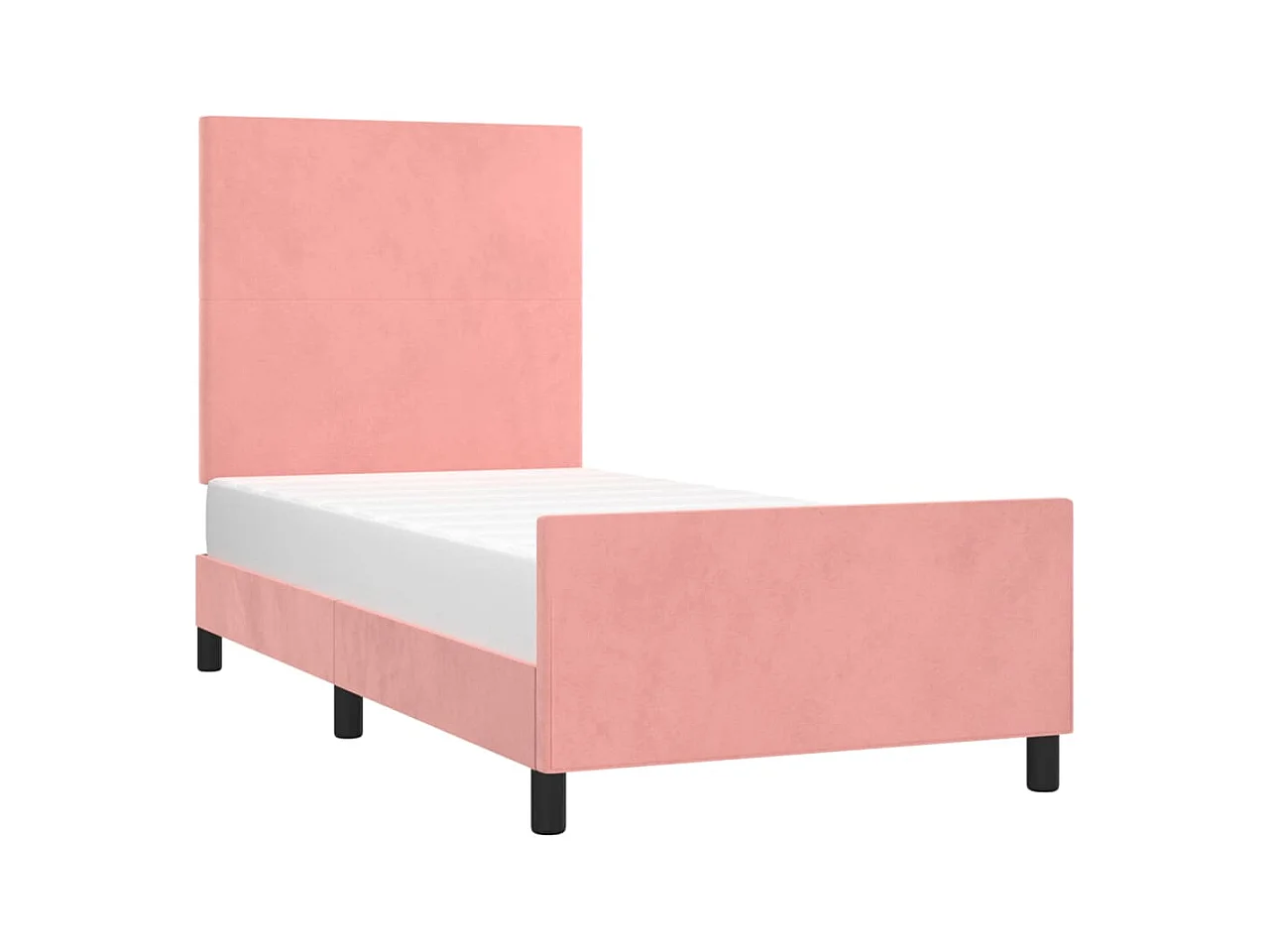Cadre de lit sans matelas rose 90x190 cm velours