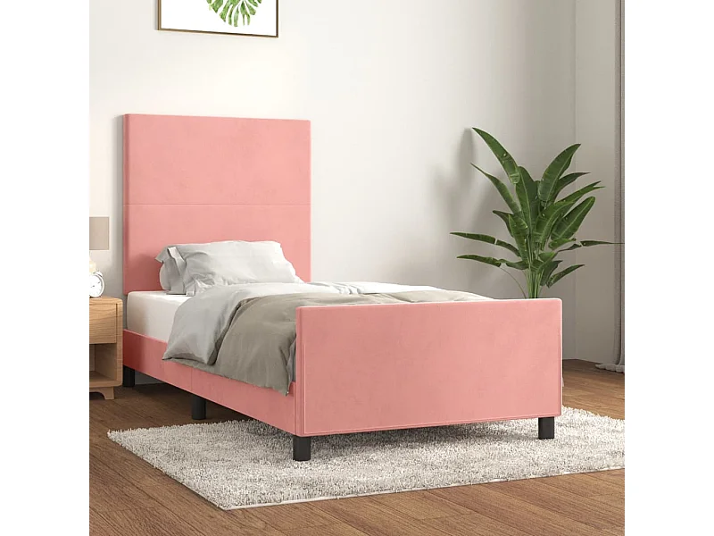 Bettgestell ohne Matratze rosa 90x190 cm Samt