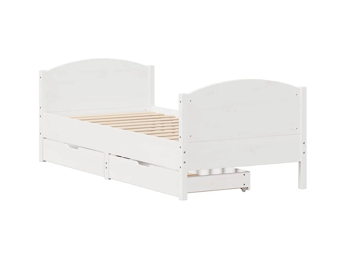 Bedframe zonder matras wit 100x200 cm massief grenenhout