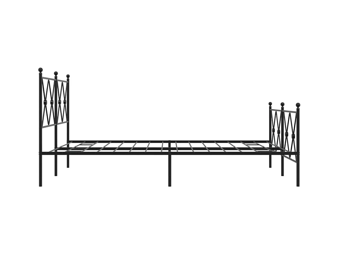 Estructura de cama de metal sin colchón con pie de cama negro 140x190cm