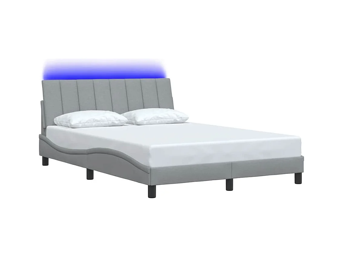 Bedframe zonder matras lichtgrijs 140x190 cm stof