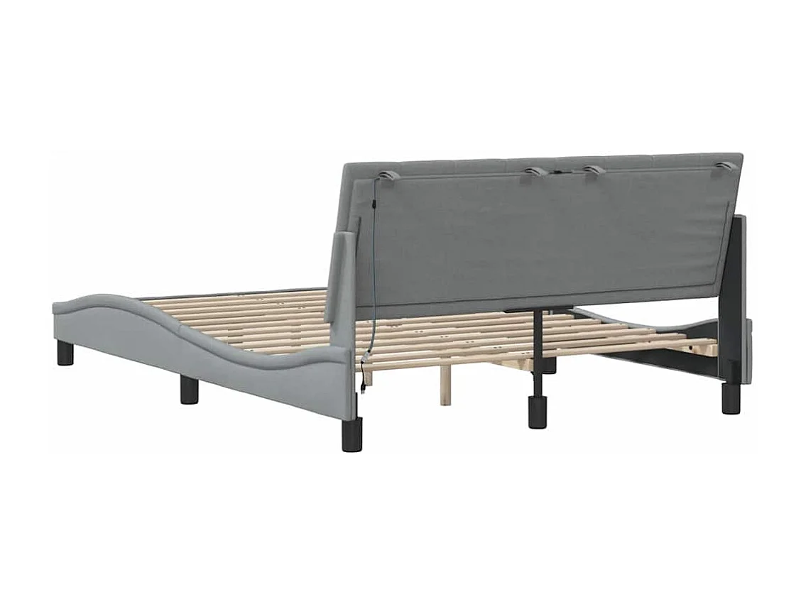 Bedframe zonder matras lichtgrijs 140x190 cm stof