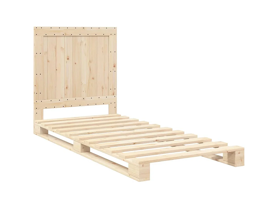 Bedframe zonder matras met hoofdbord 90x200cm massief hout