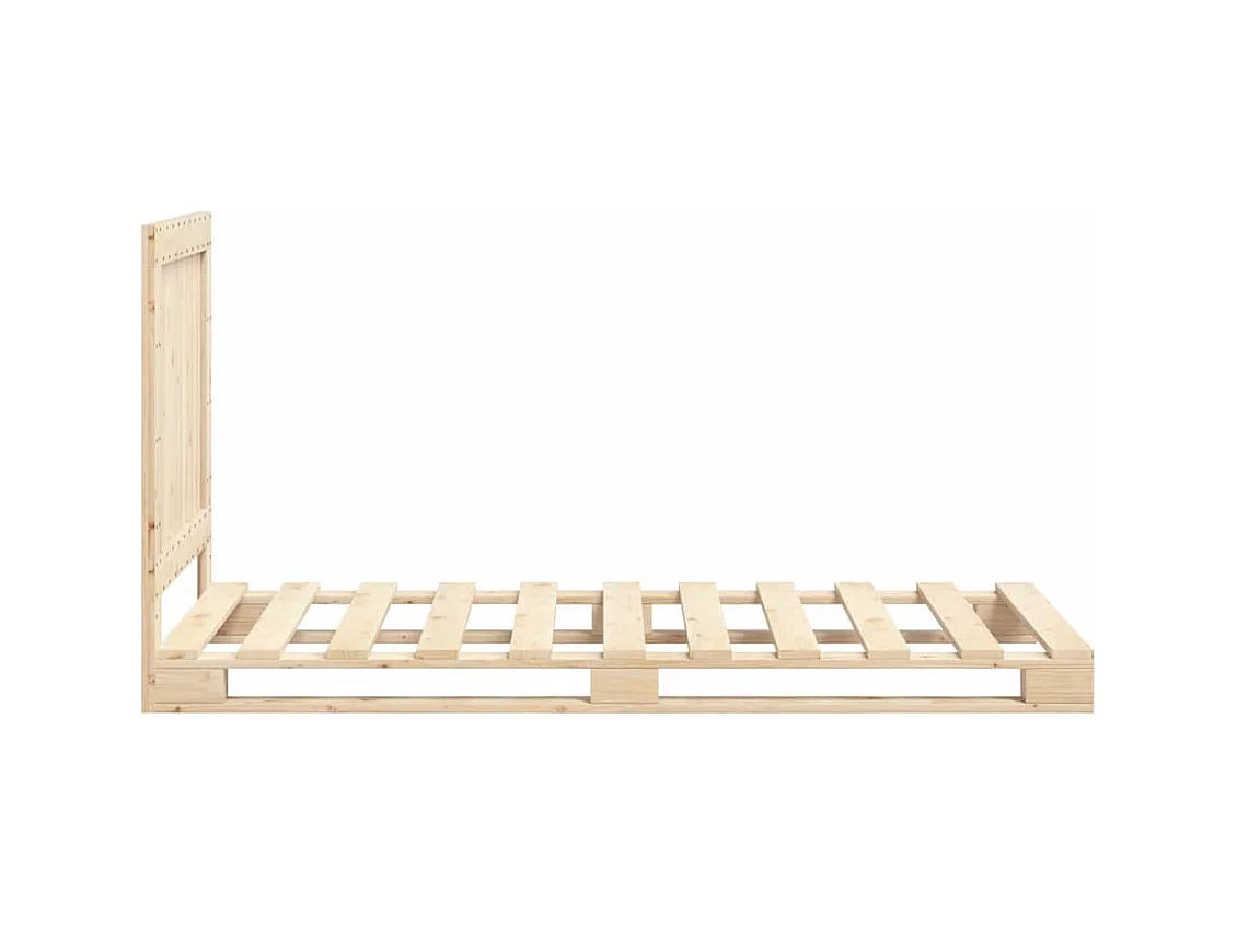 Bedframe zonder matras met hoofdbord 90x200cm massief hout