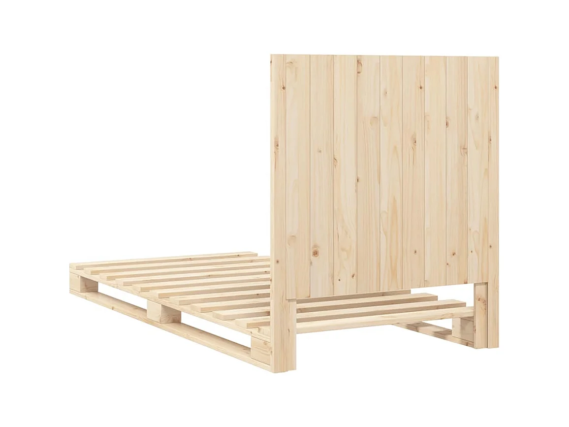 Bedframe zonder matras met hoofdbord 90x200cm massief hout