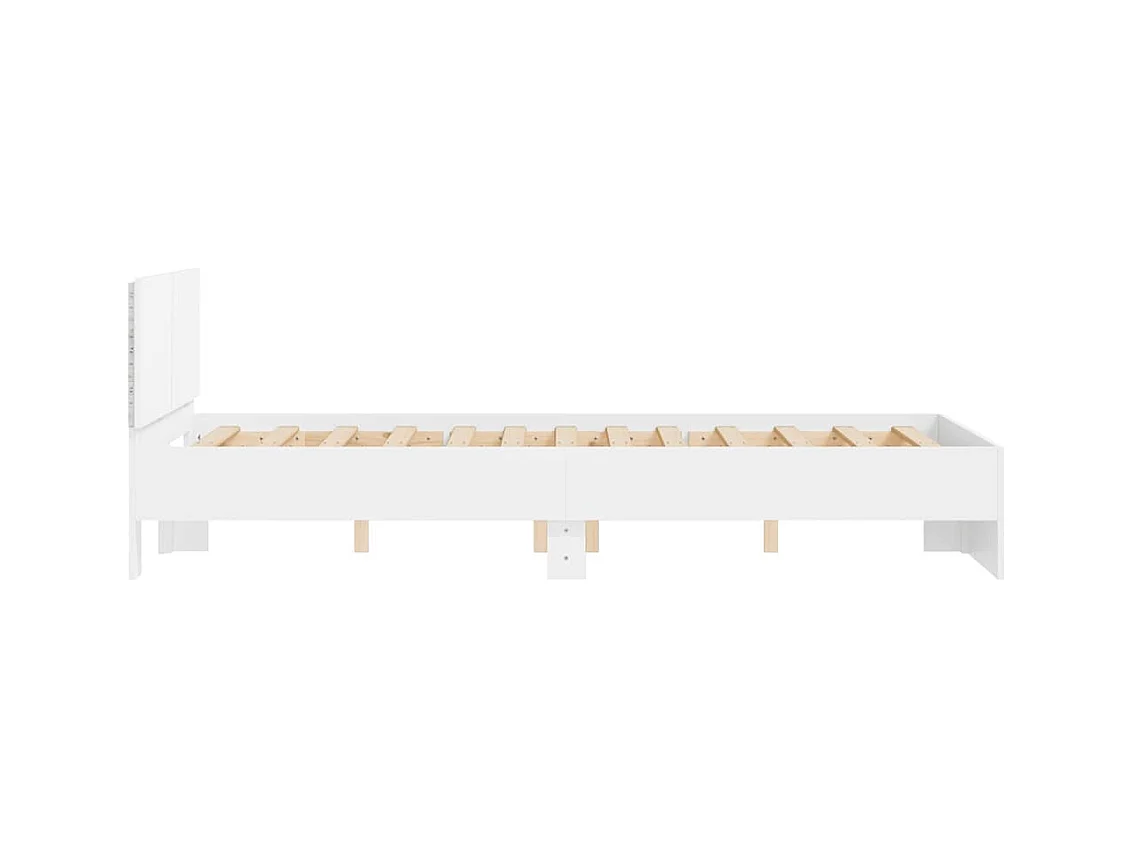 Bedframe met hoofdbord en LED wit 120x200 cm