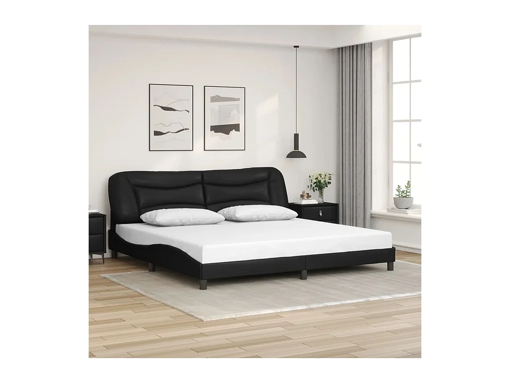 Bedframe zonder matras zwart 200x200 cm kunstleer