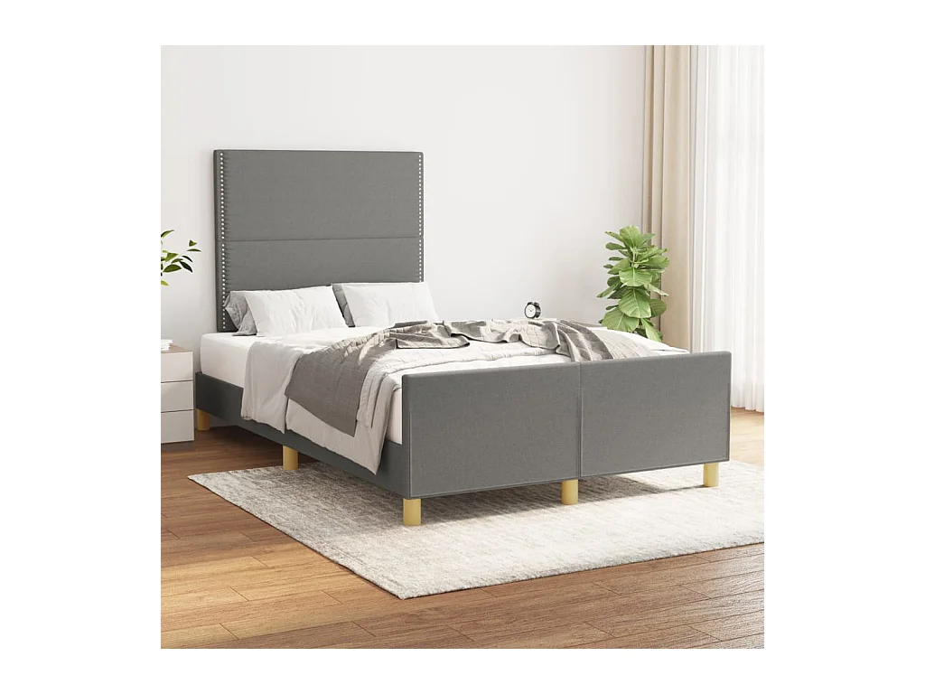 Struttura letto senza materasso tessuto grigio scuro 120x200 cm