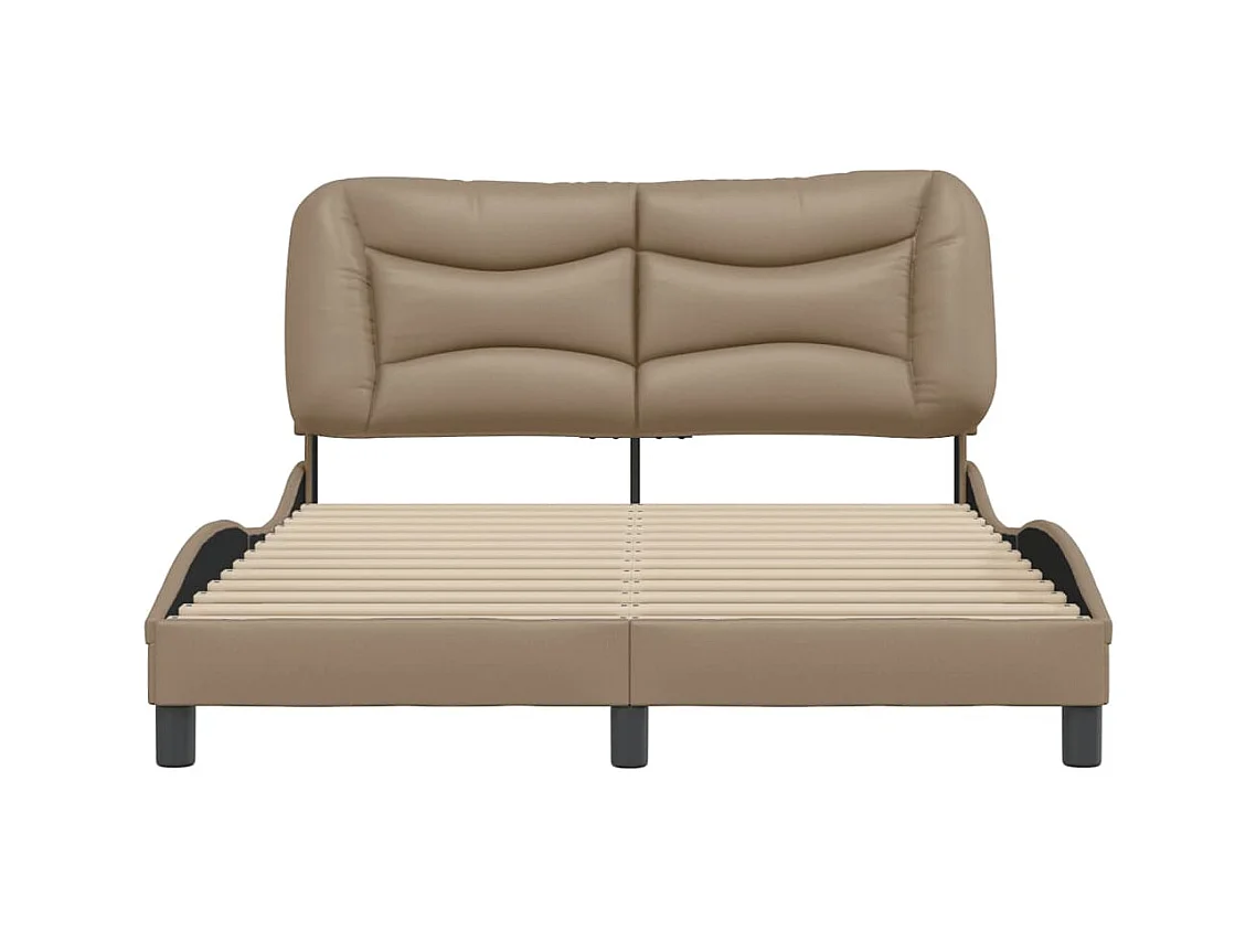 Estructura de cama sin colchón capuchino 140x200 cm símil piel