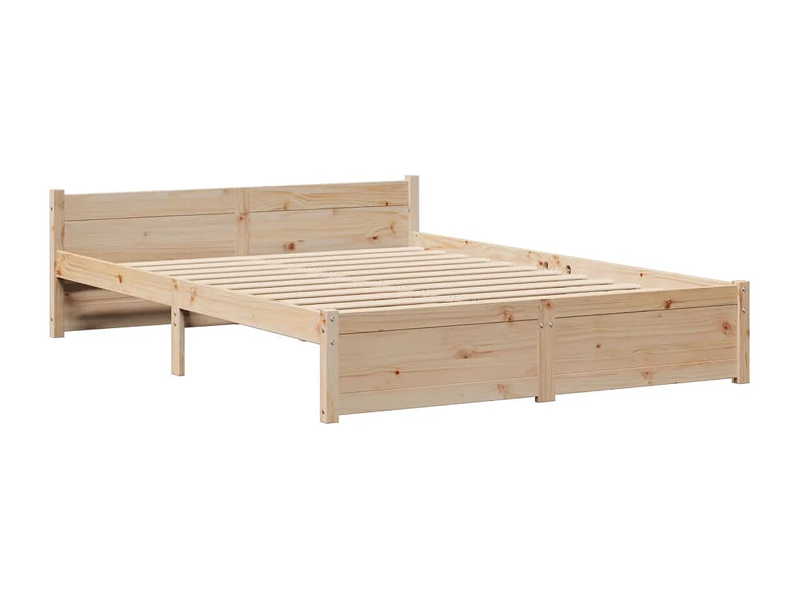 Lit bibliothèque sans matelas 150x200 cm bois massif de pin