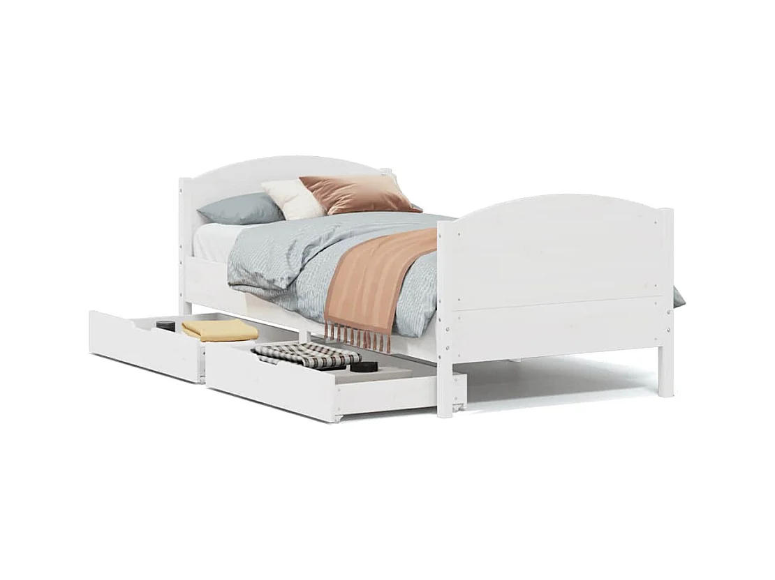 Bedframe zonder matras wit 90x190 cm massief grenenhout