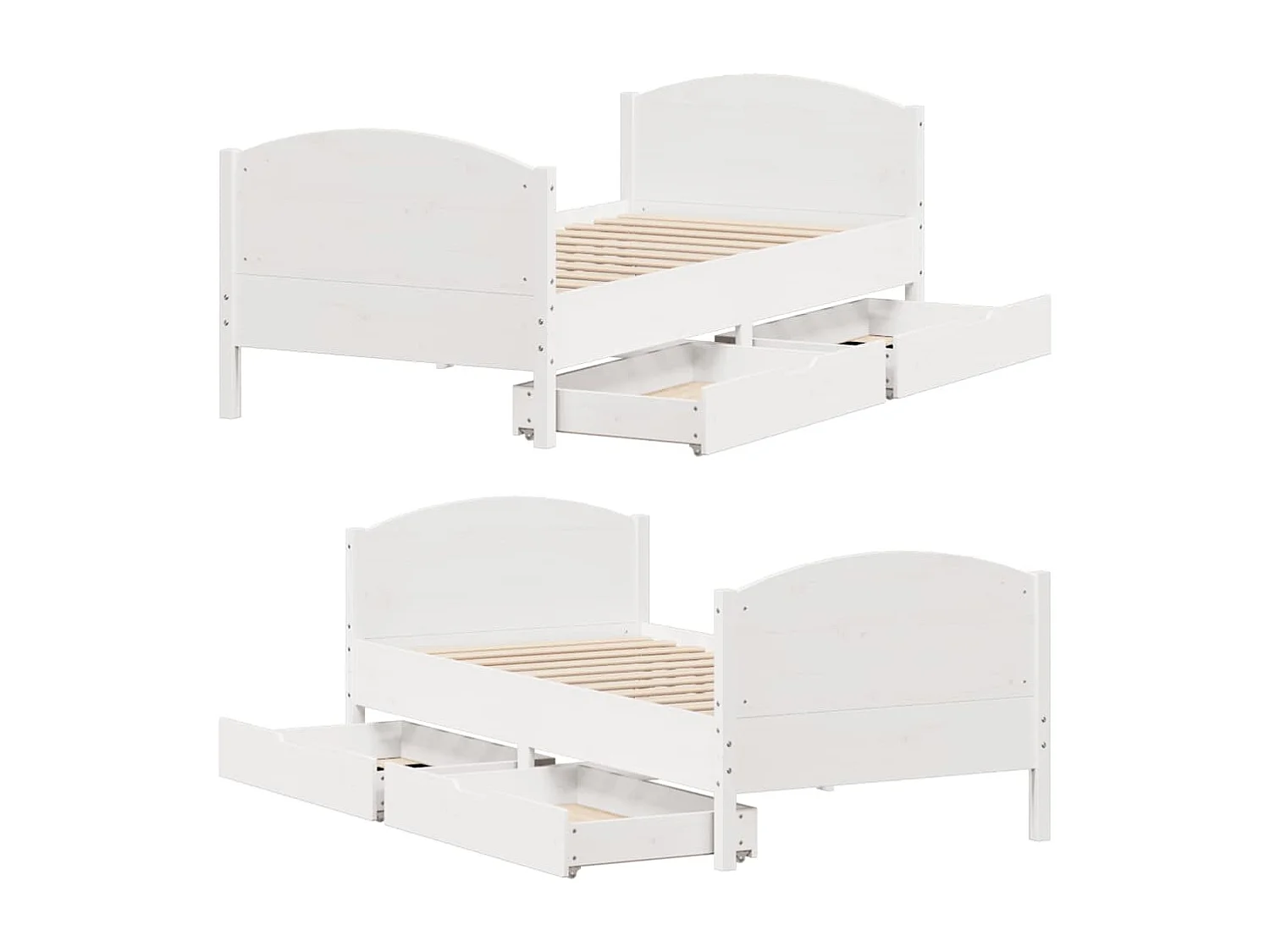 Bedframe zonder matras wit 90x190 cm massief grenenhout