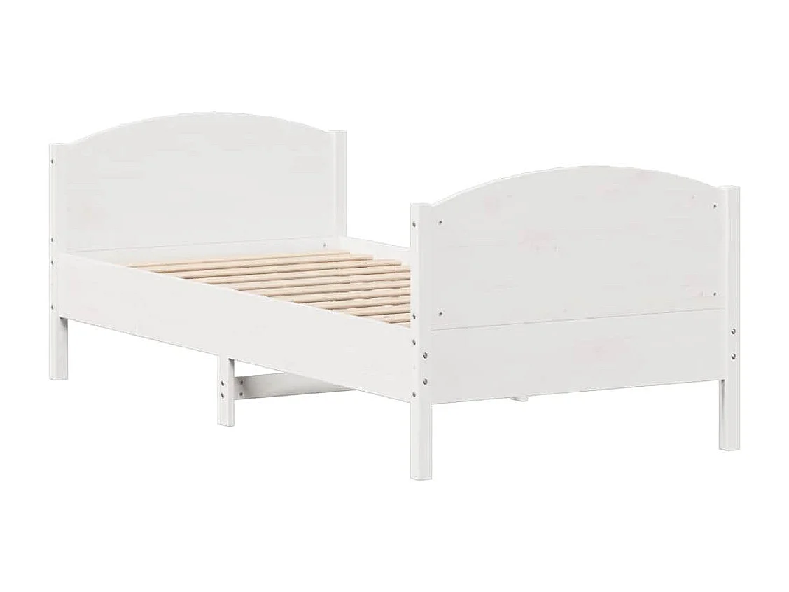 Estructura de cama sin colchón blanca 90x190 cm madera maciza de pino