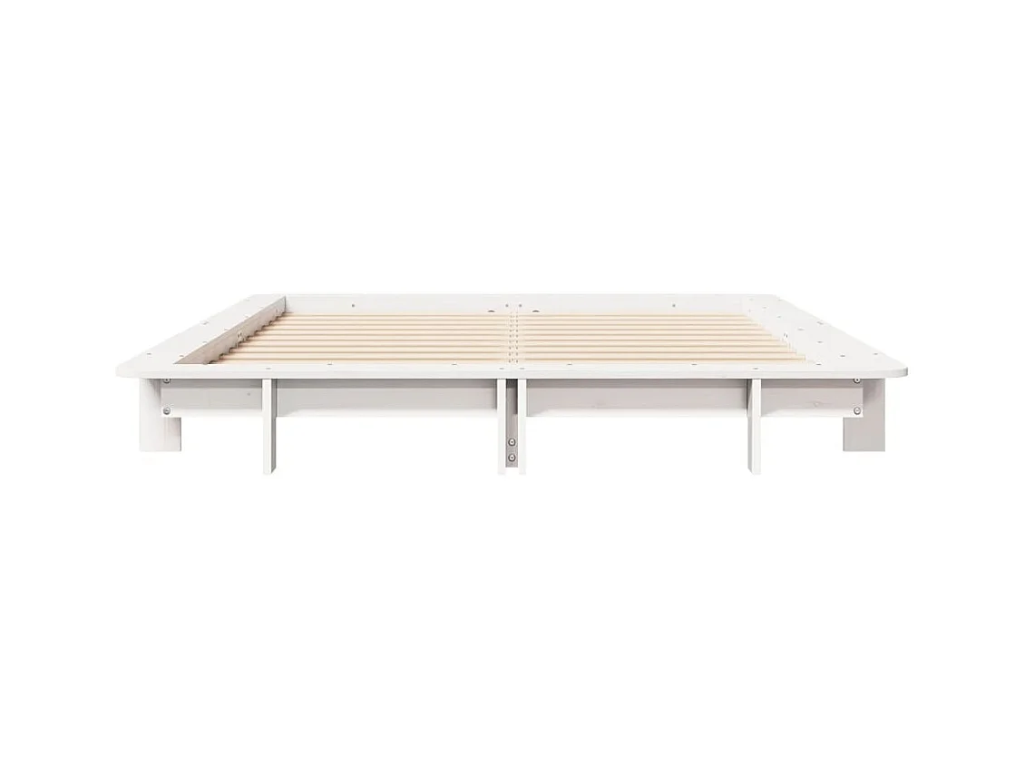 Struttura letto senza materasso bianco 140x200 cm in legno massello di pino