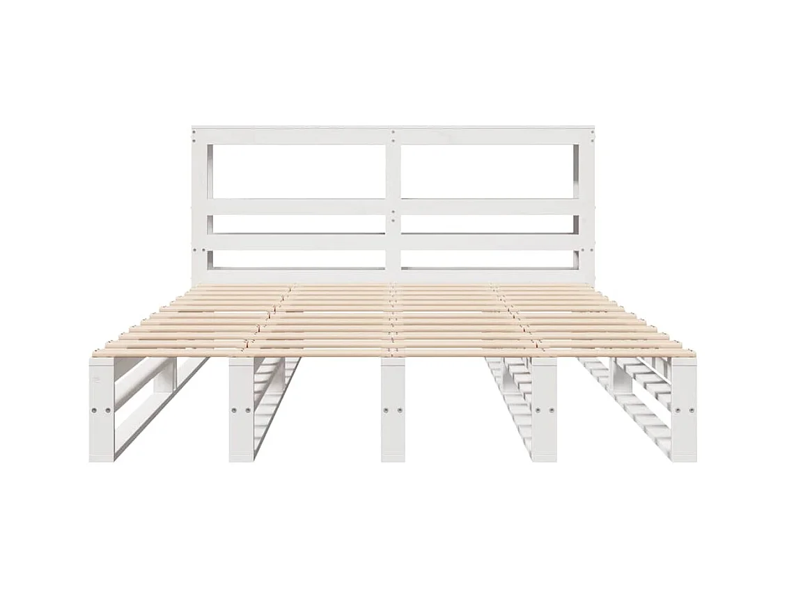 Cadre de lit sans matelas blanc 120x200 cm bois de pin massif