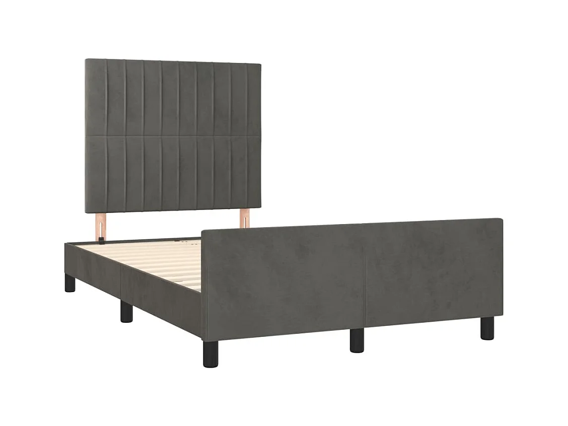 Estructura de cama sin colchón gris oscuro 120x190 cm terciopelo