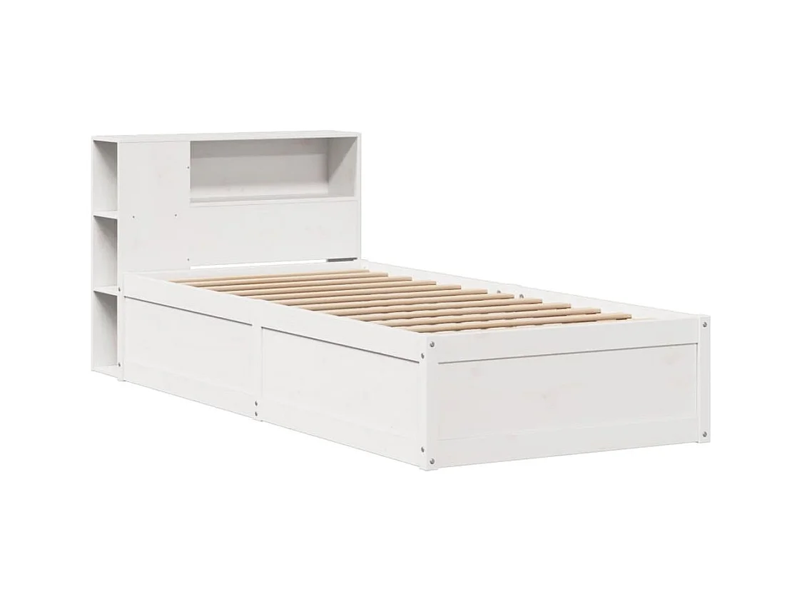 Bedframe zonder matras wit 75x190 cm massief grenenhout