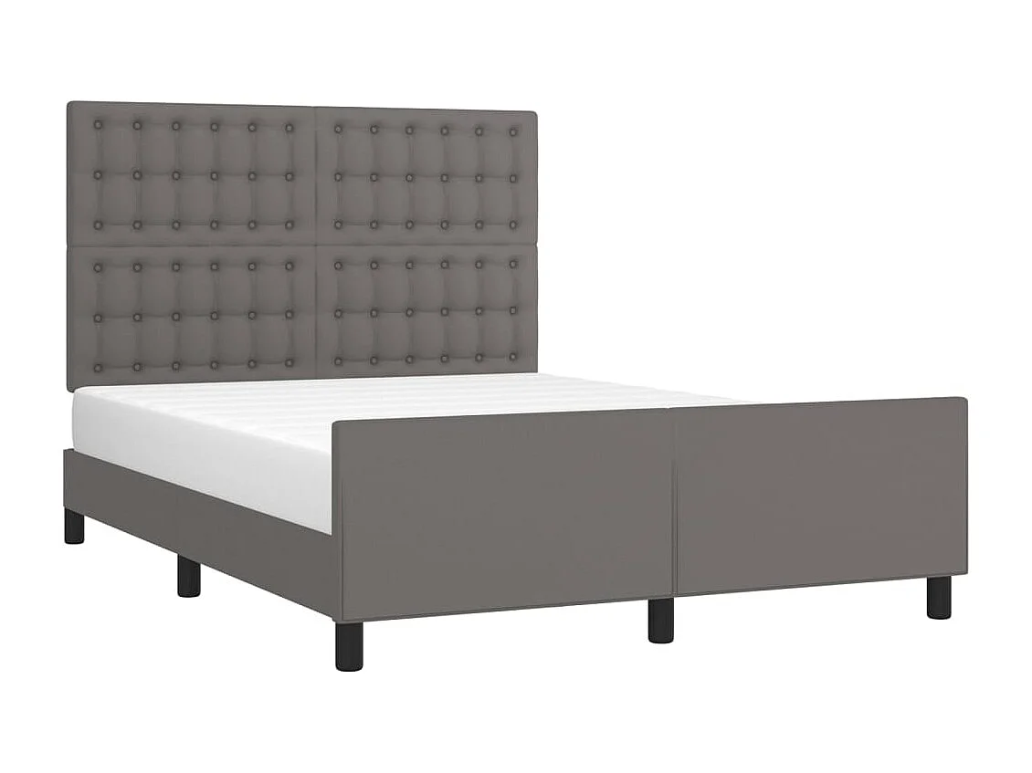 Struttura letto senza materasso grigio 140x200 cm similpelle