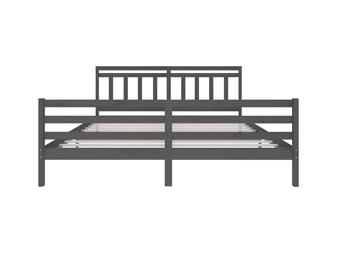 Bettgestell ohne Matratze grau Massivholz 200x200 cm