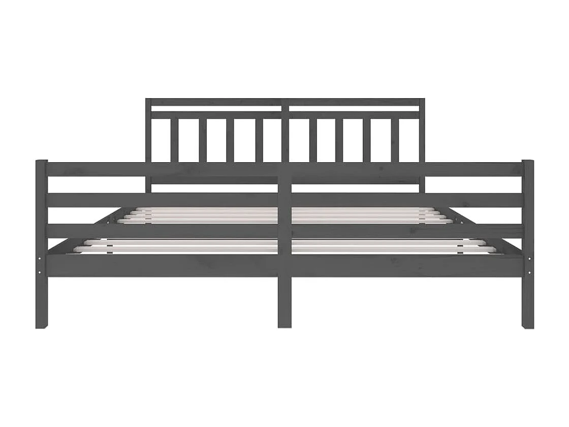 Bettgestell ohne Matratze grau Massivholz 200x200 cm