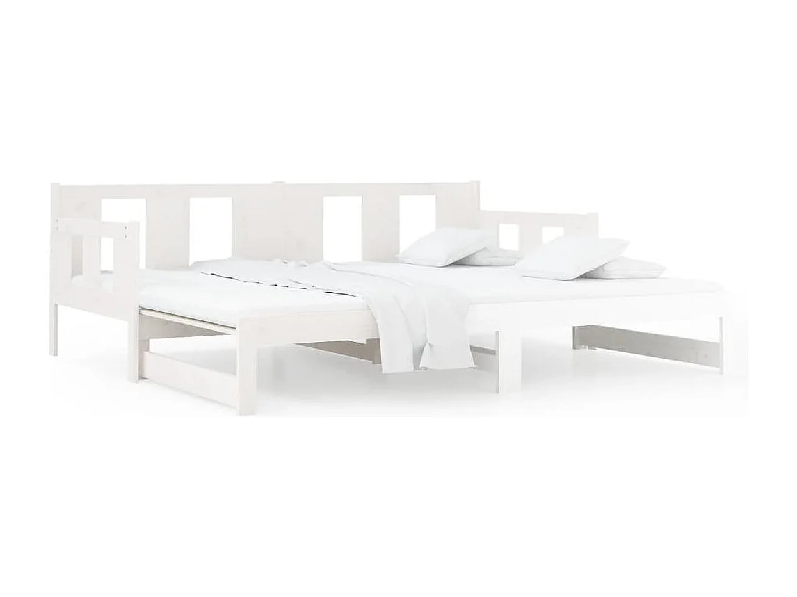 Letto scorrevole senza materasso bianco 2x(90x190) cm