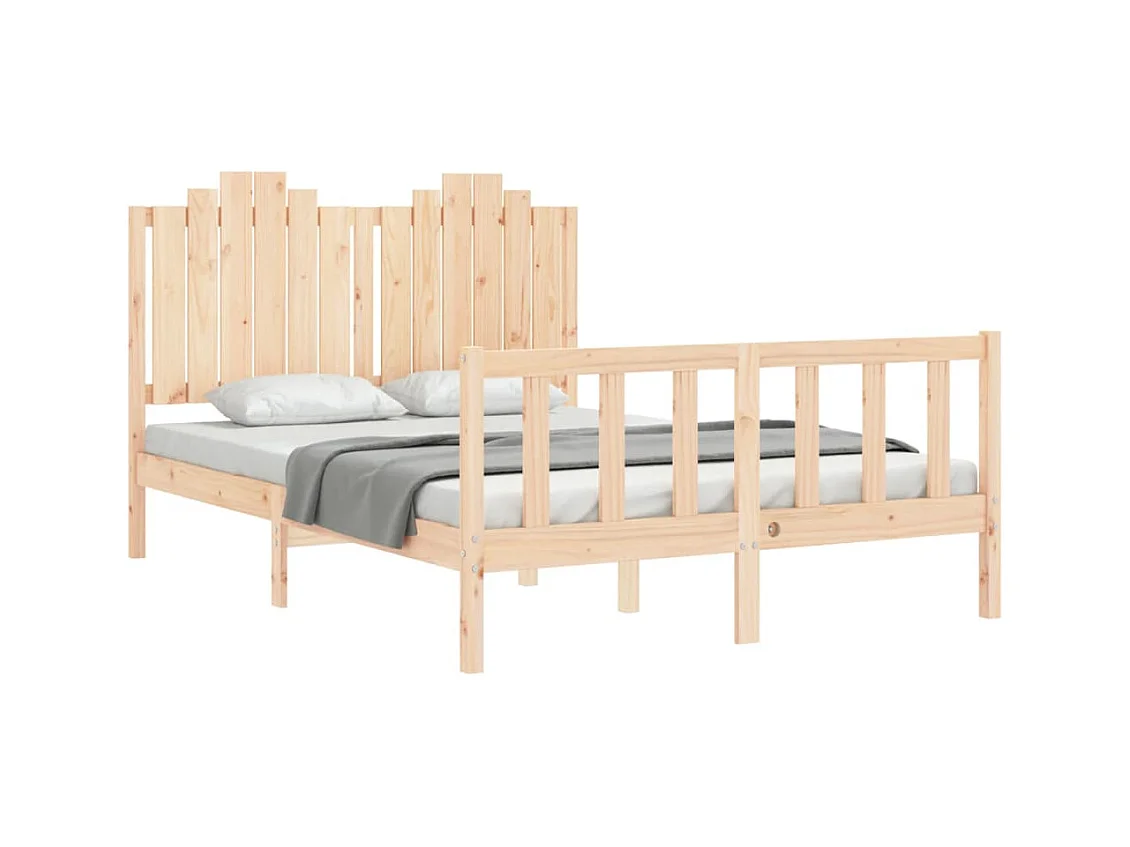 Struttura letto senza materasso in legno massello di pino