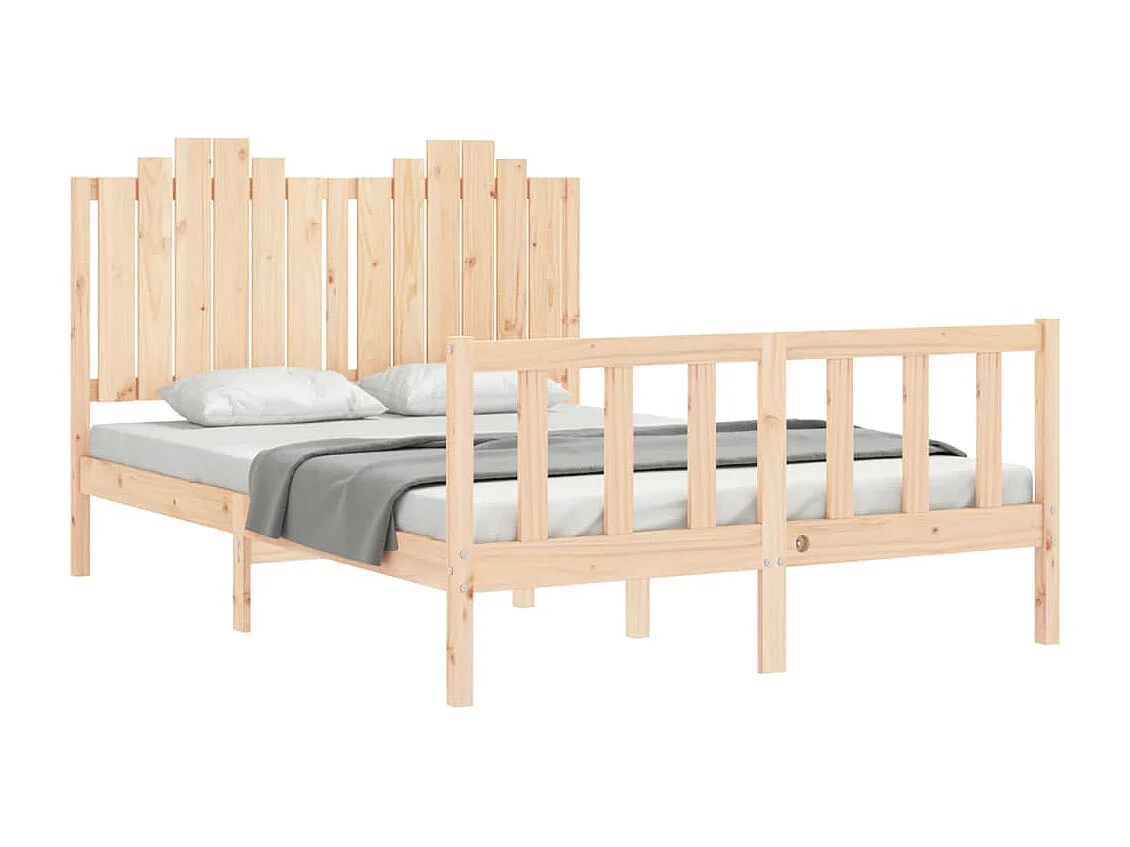 Estructura de cama sin colchón de madera maciza de pino
