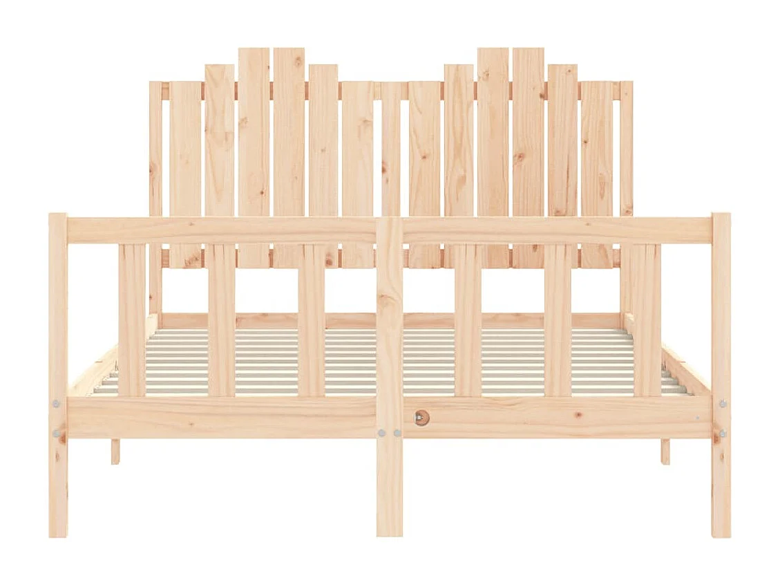 Estructura de cama sin colchón de madera maciza de pino