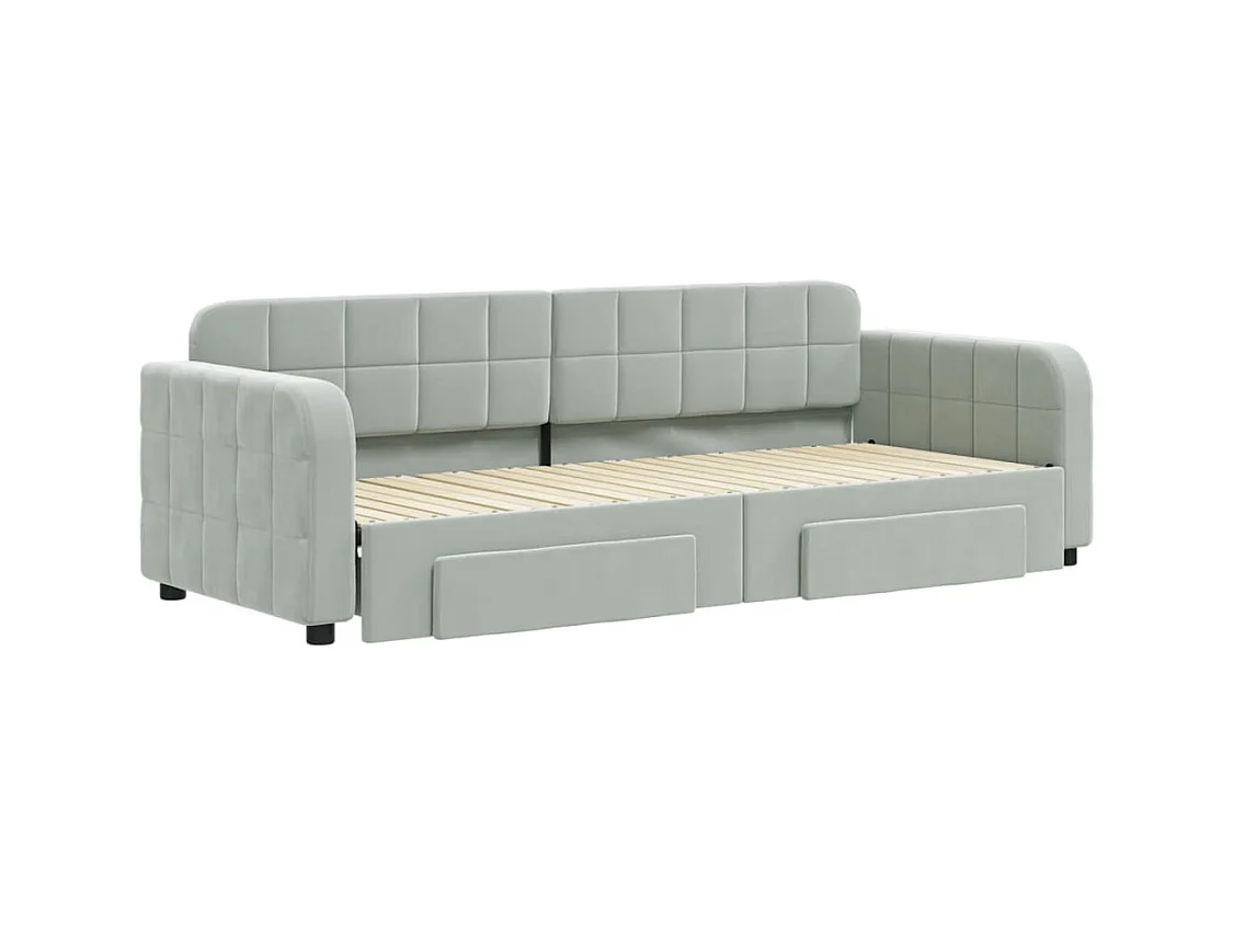 Tagesbett mit Ausziehbett und Schubladen ohne Matratze 80x200 cm