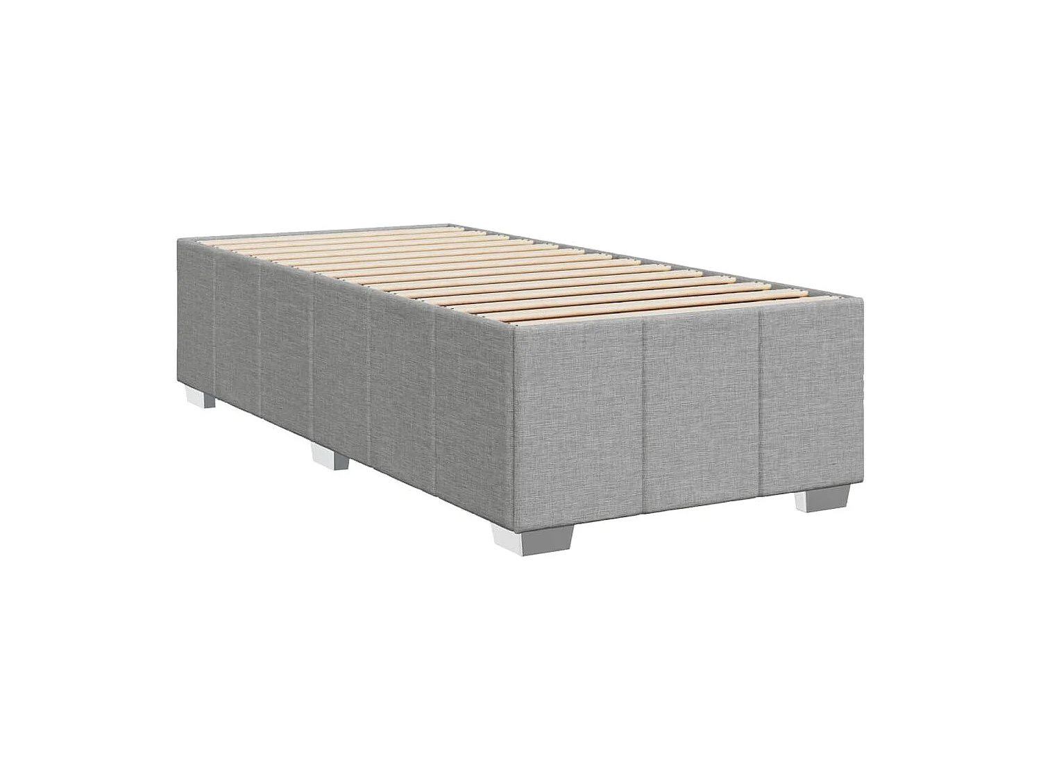 Sommier à lattes de lit avec matelas gris clair 80x200 cm tissu