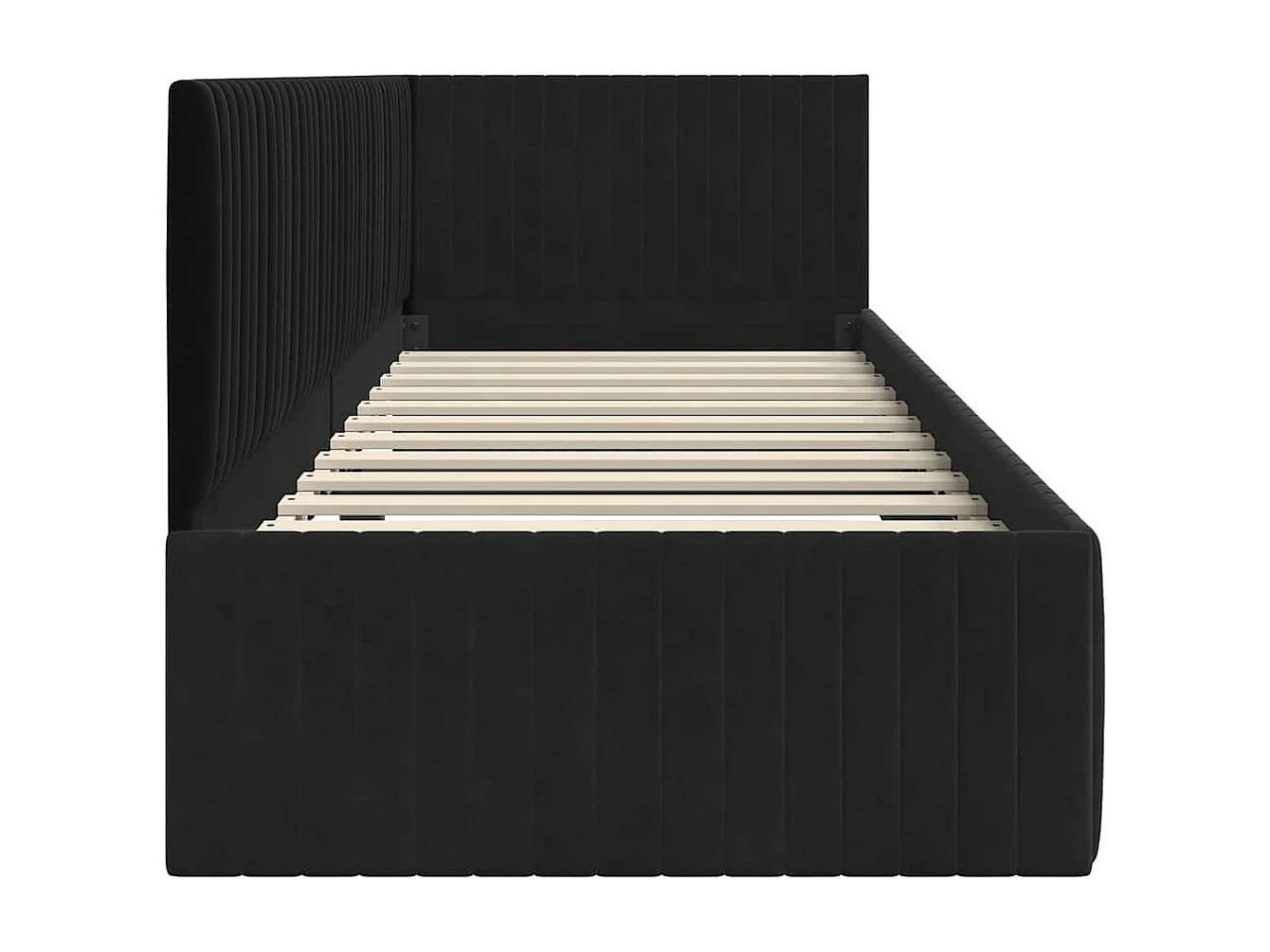 Cadre de lit d'angle avec tête de lit Noir 80 x 200 cm Velours