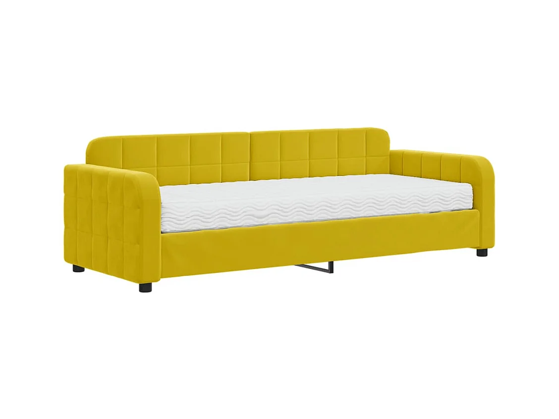 Tagesbett mit gelber 80x200 cm Samtmatratze