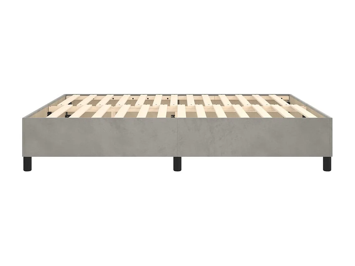 Bedframe zonder matras lichtgrijs 160x200 cm fluweel