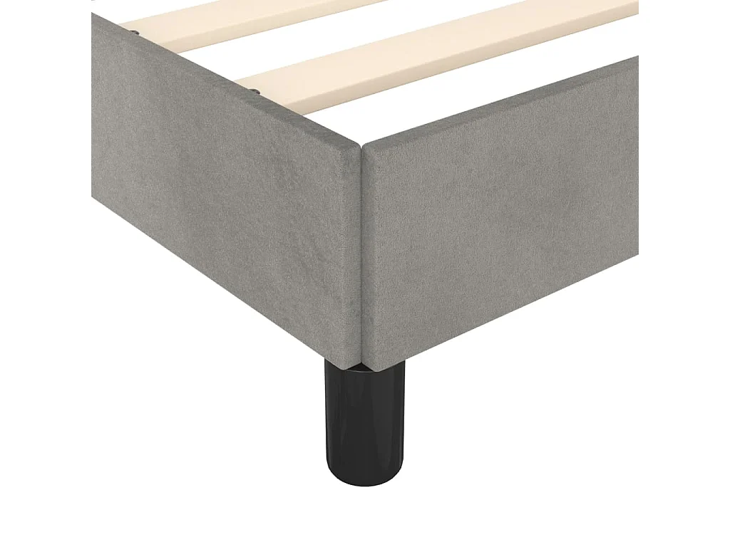 Struttura letto senza materasso grigio chiaro 140x190 cm velluto