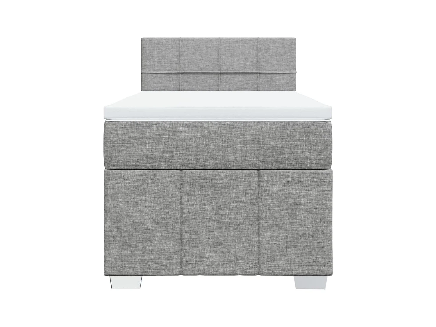Sommier à lattes de lit avec matelas gris clair 80x200 cm tissu