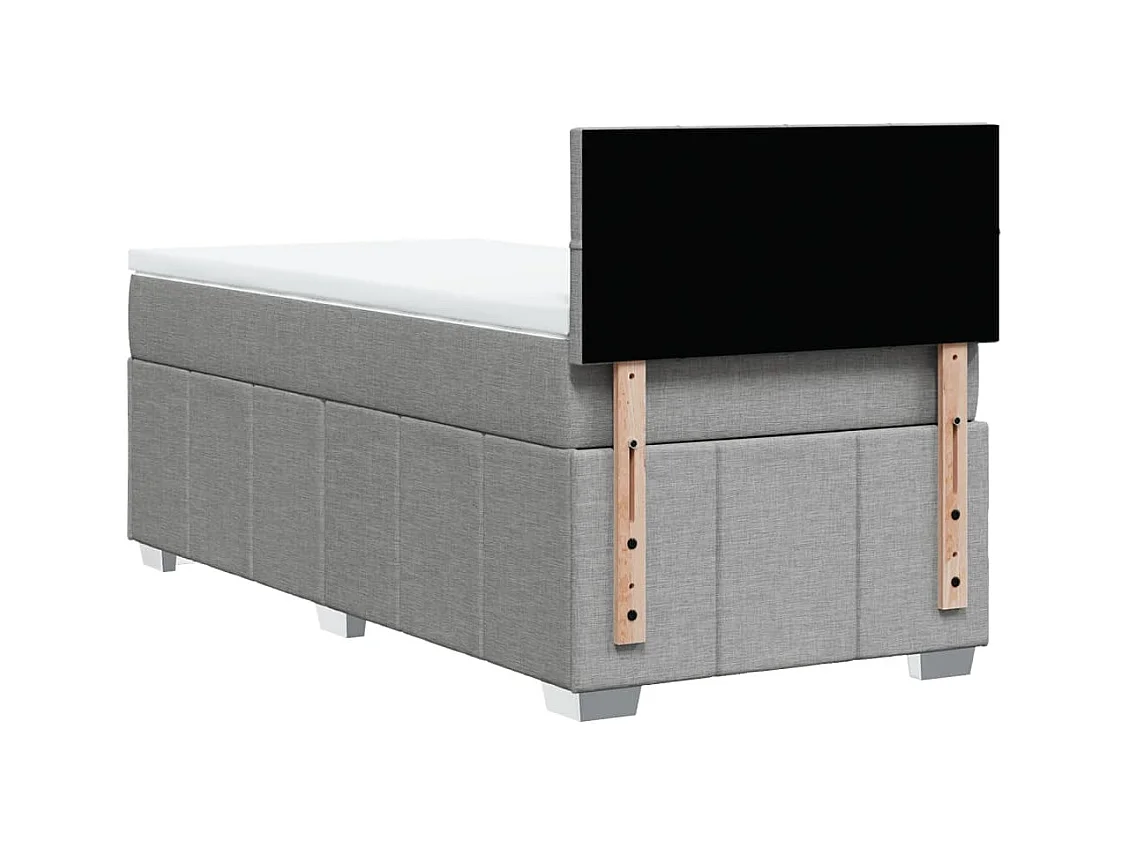 Sommier à lattes de lit avec matelas gris clair 80x200 cm tissu