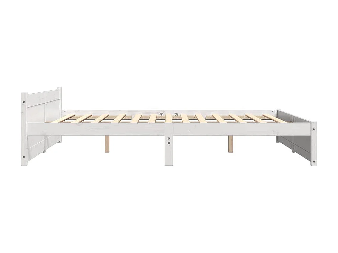 Bedframe zonder matras wit massief hout 200x200 cm