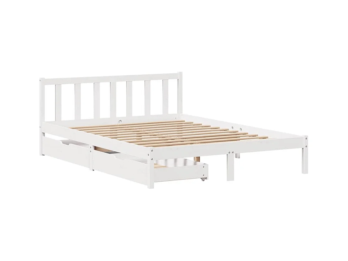 Bedframe zonder matras wit 160x200 cm massief grenenhout