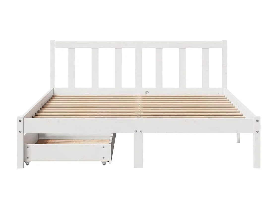 Bedframe zonder matras wit 160x200 cm massief grenenhout