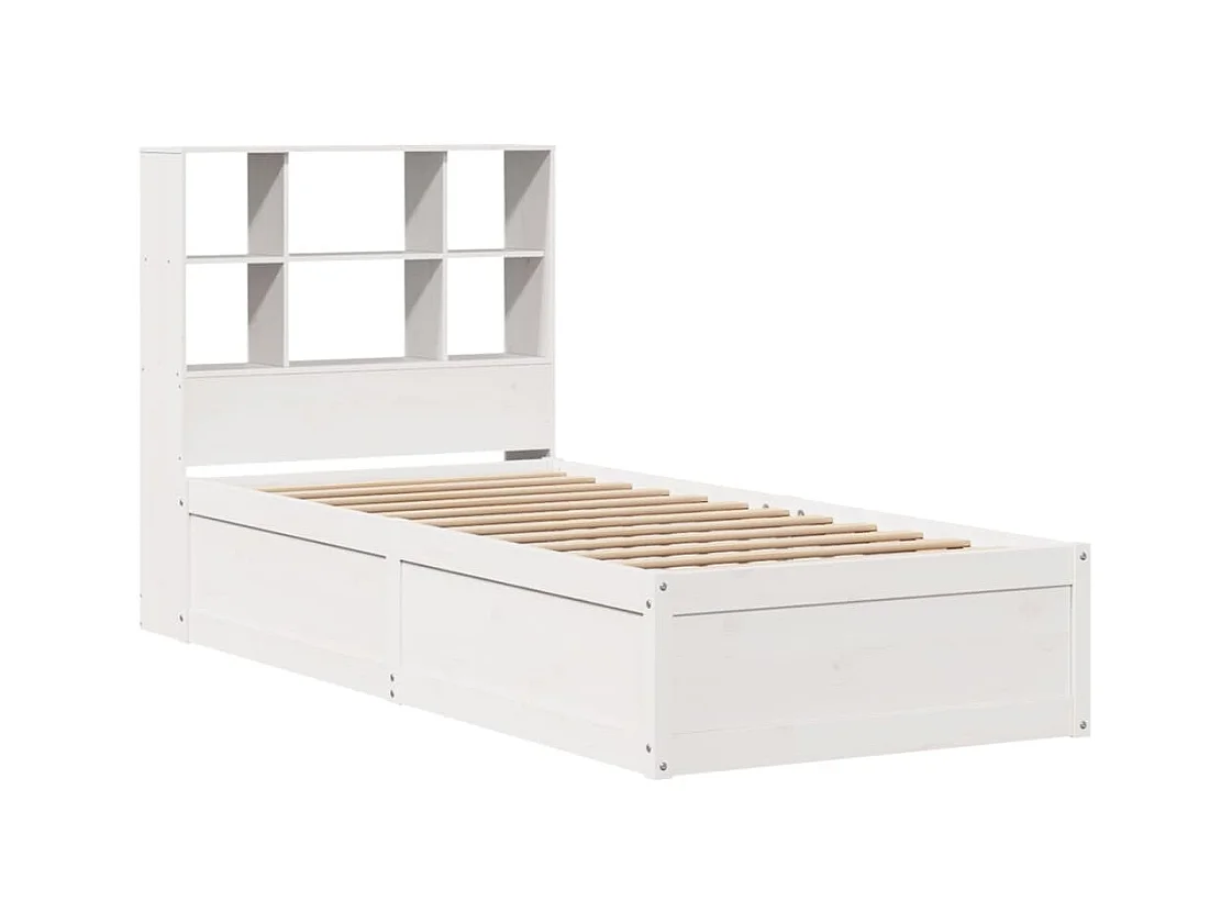 Struttura letto senza materasso bianco 90x190 cm in legno massello di pino