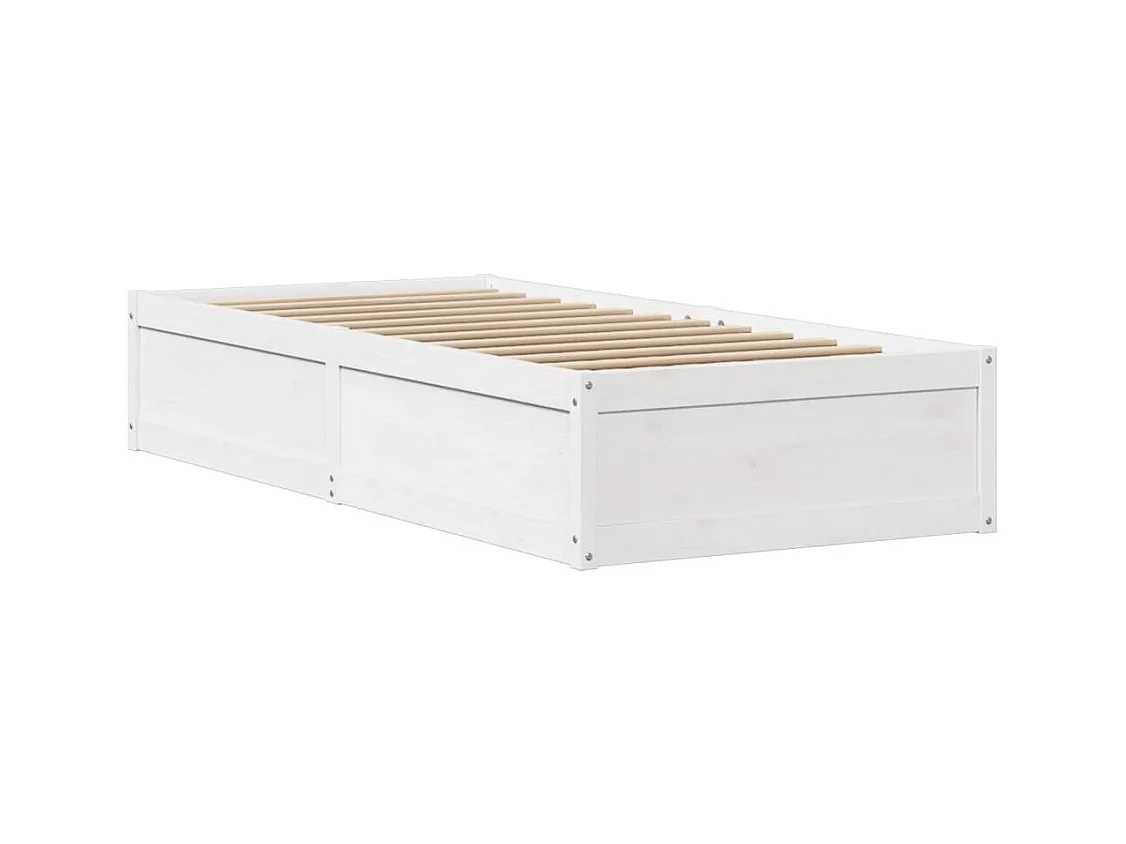 Struttura letto senza materasso bianco 90x190 cm in legno massello di pino