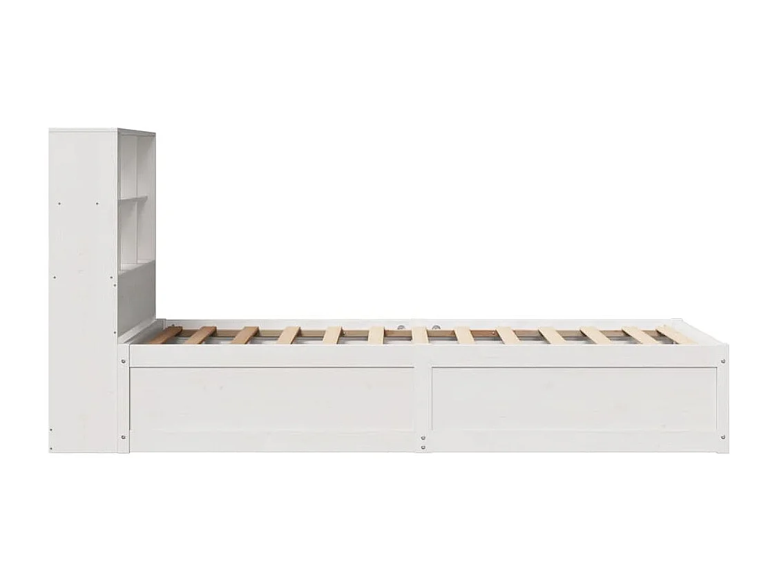 Struttura letto senza materasso bianco 90x190 cm in legno massello di pino