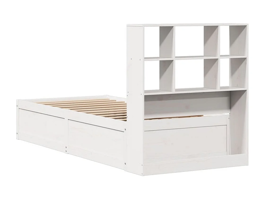 Struttura letto senza materasso bianco 90x190 cm in legno massello di pino