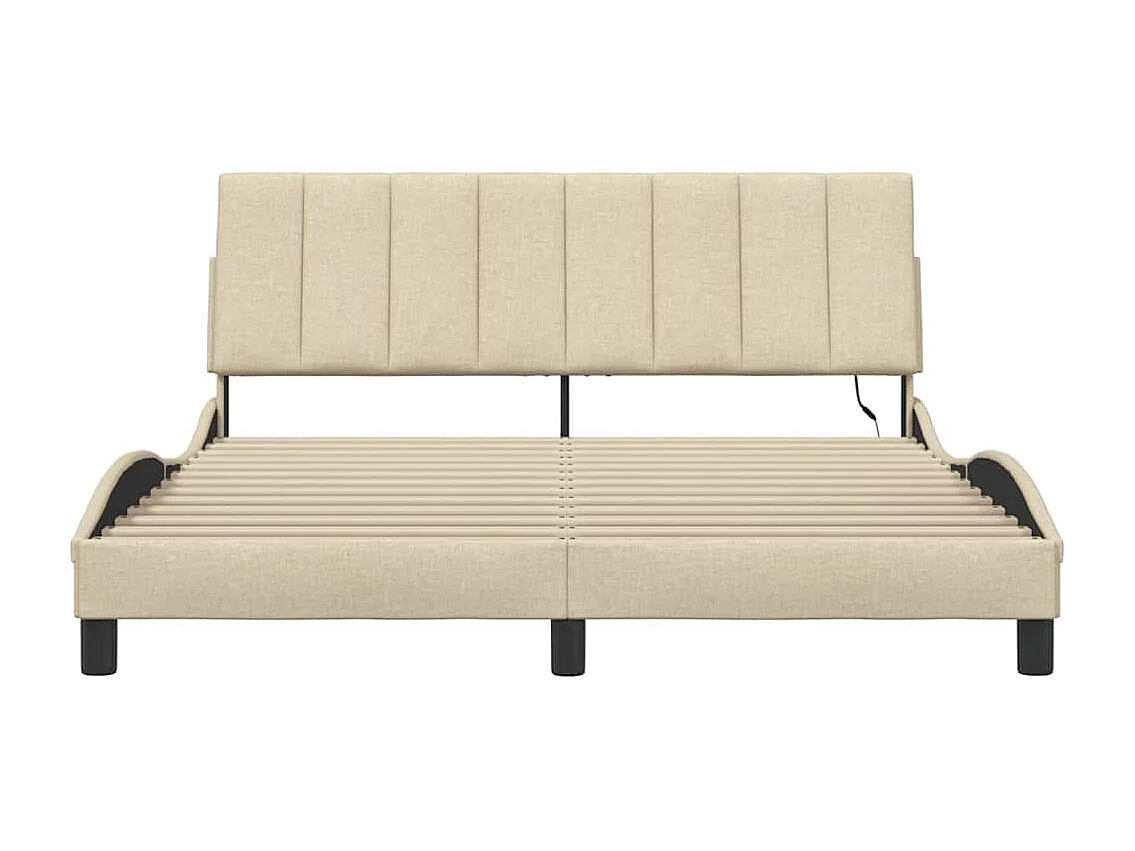 Bedframe zonder matras crème 160x200 cm stof