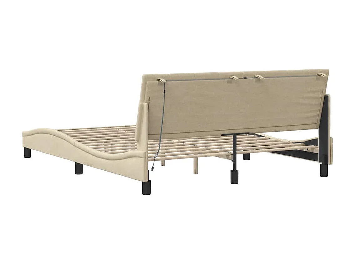 Bedframe zonder matras crème 160x200 cm stof