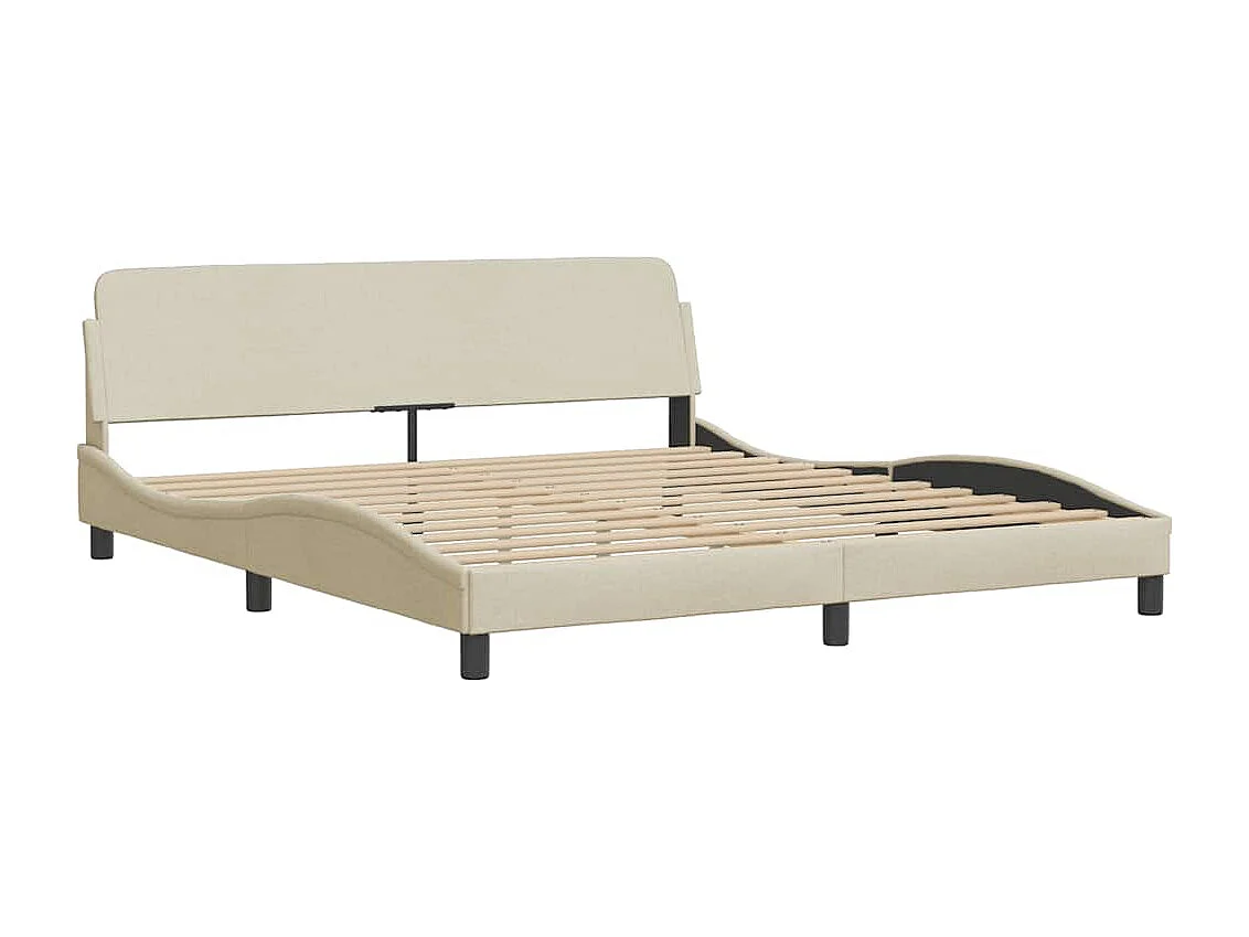 Bettgestell ohne Matratze creme 160x200 cm Stoff