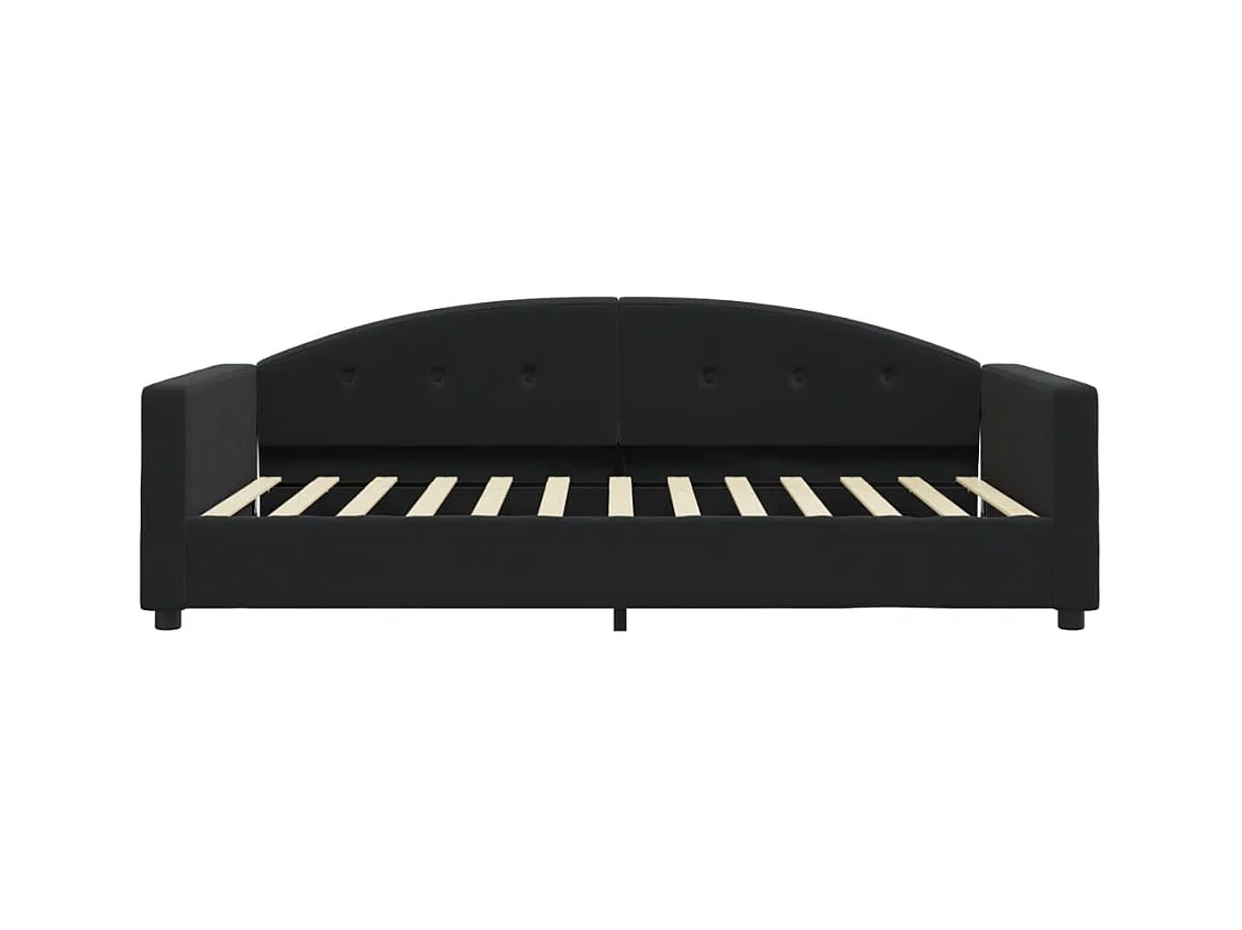Lit de jour avec matelas noir 100x200 cm velours
