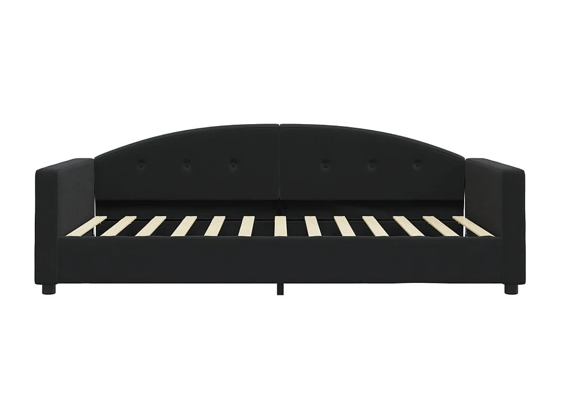 Lit de jour avec matelas noir 100x200 cm velours