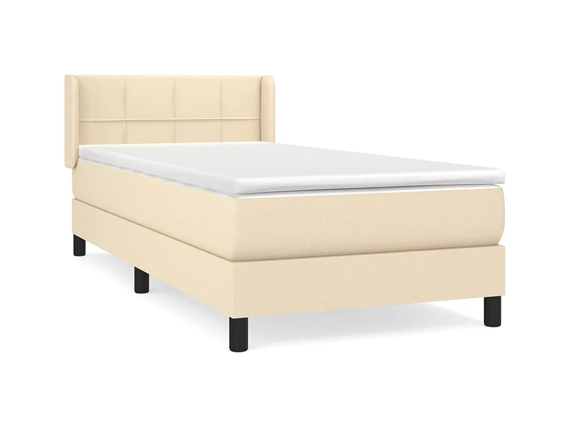 Lattenbodem met matras Crème 80x200 cm Stof